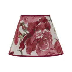 Pantalla de lámpara «Sofía», 21 cm de altura, con estampado floral rojo