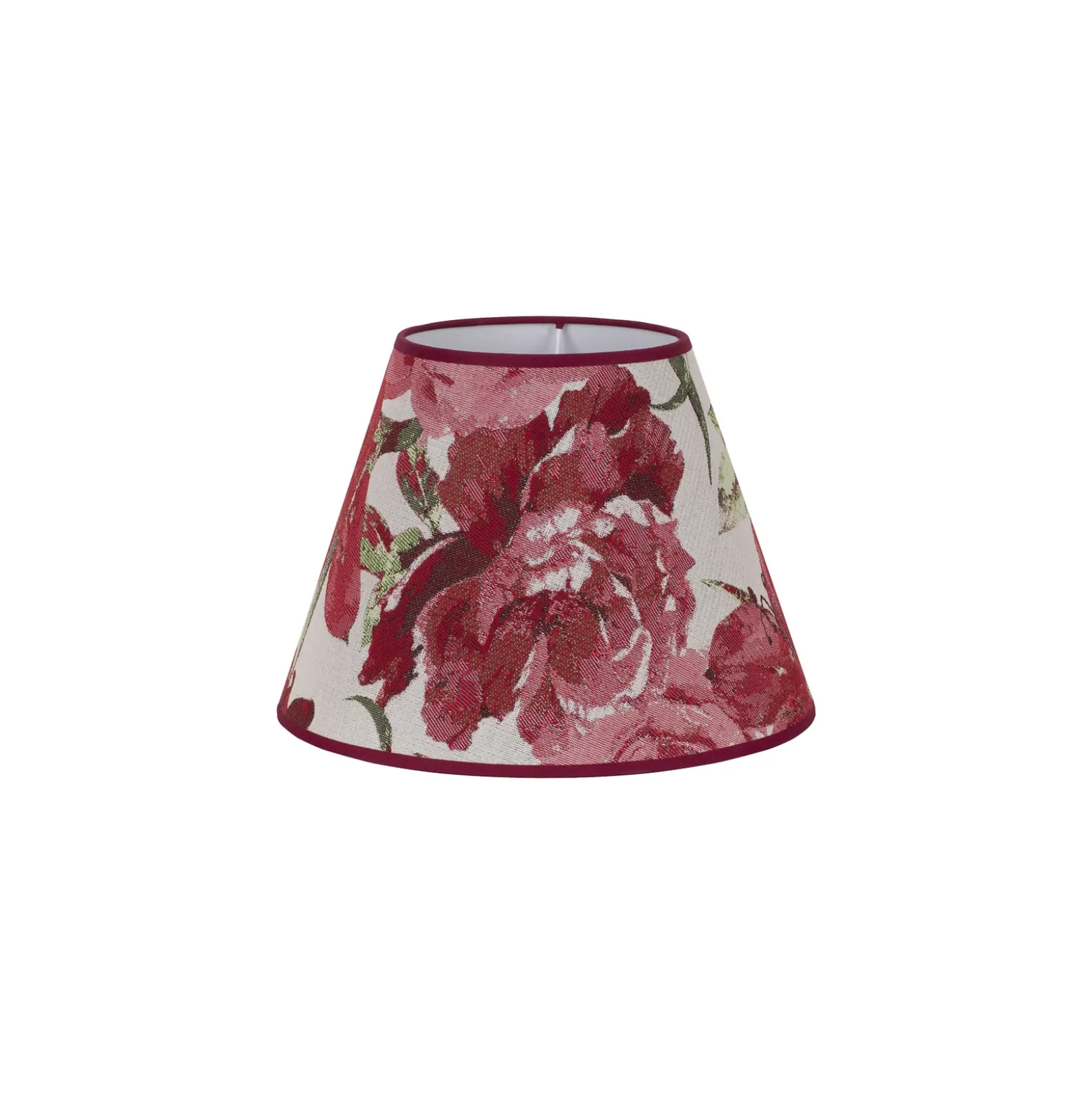 Pantalla de lámpara «Sofía», 21 cm de altura, con estampado floral rojo