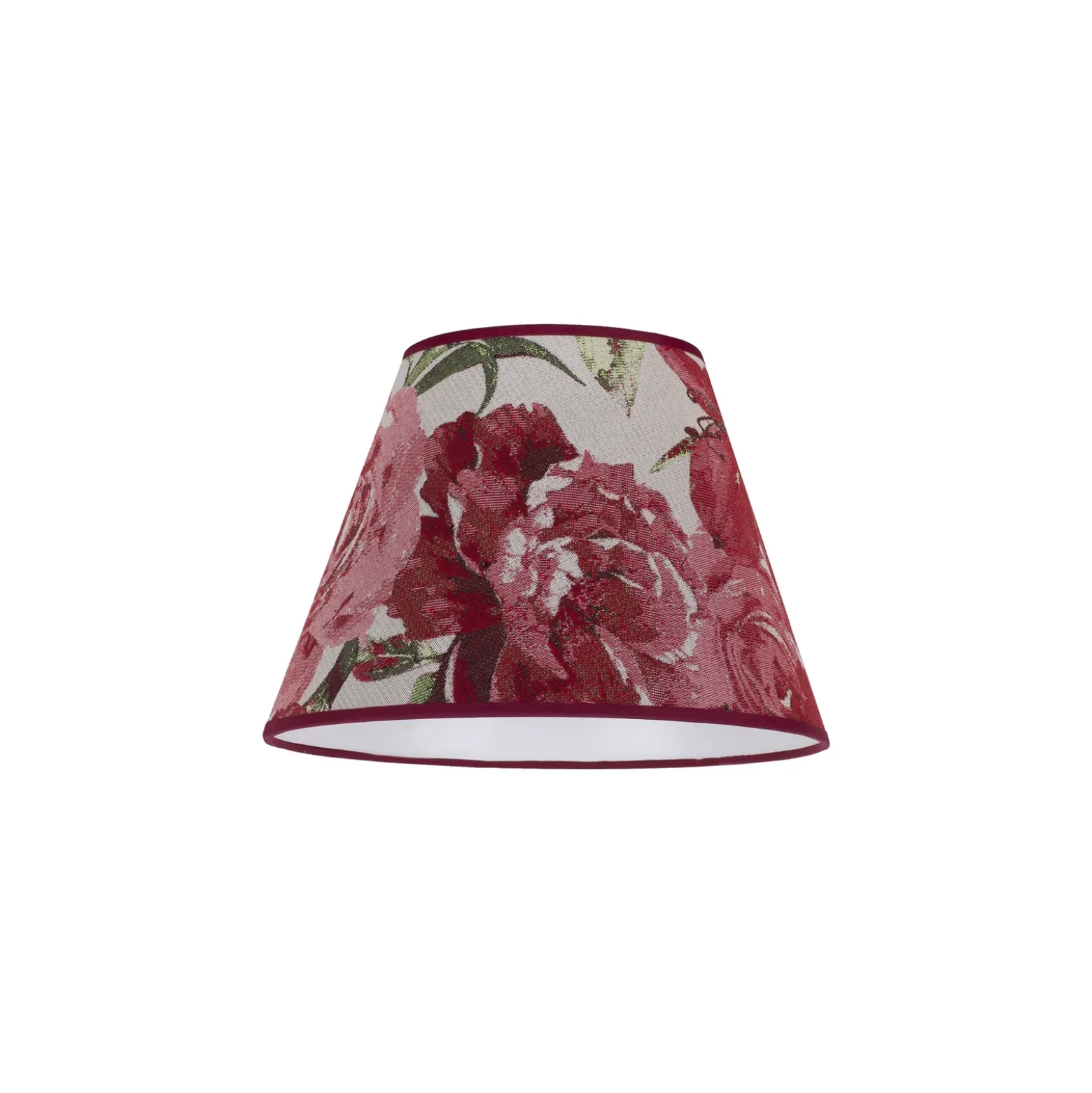 Pantalla de lámpara «Sofía», 21 cm de altura, con estampado floral rojo