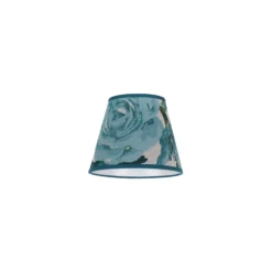 Pantalla de lámpara Sofia Altura 15,5 cm Estampado floral turquesa