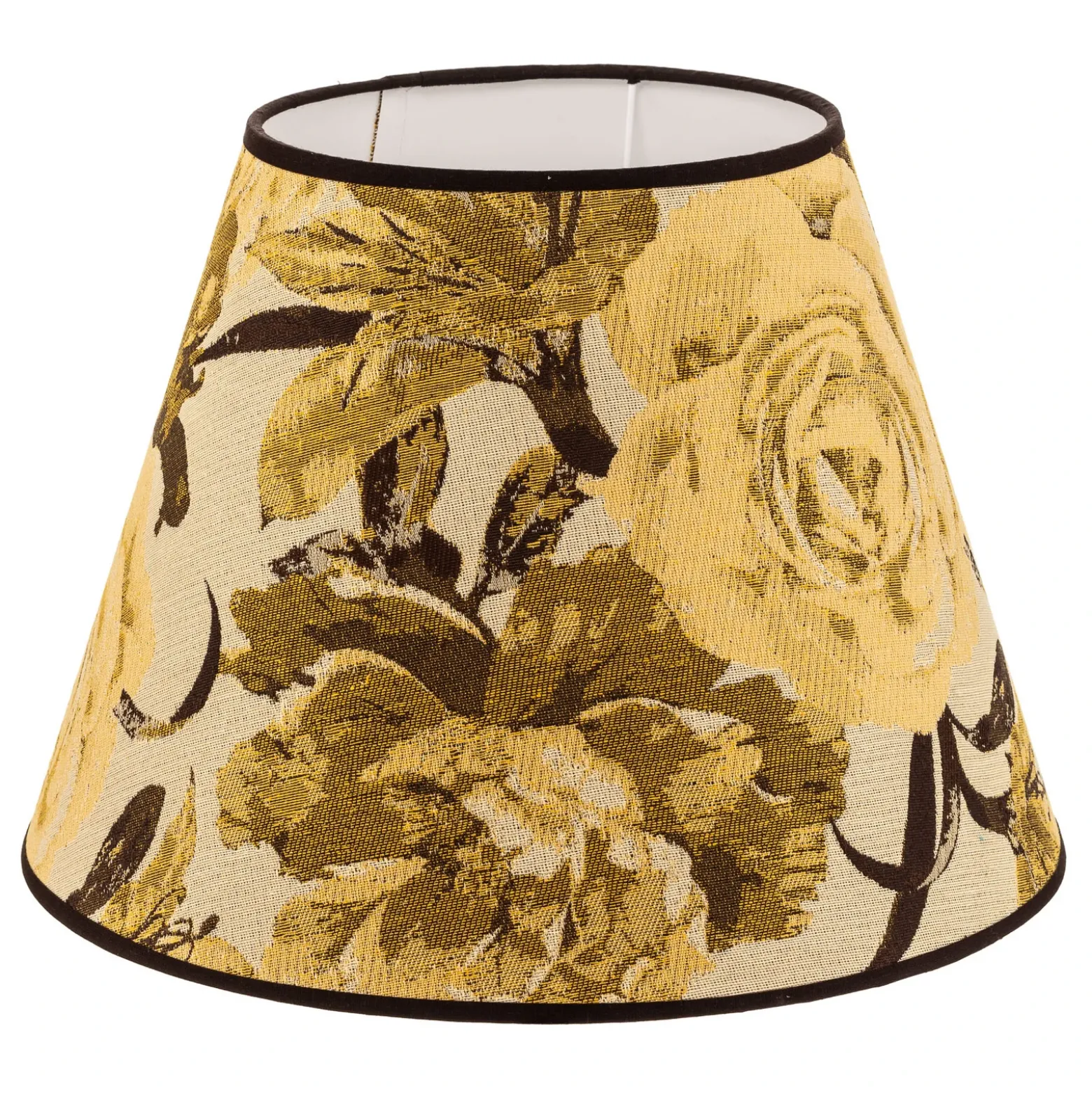 Pantalla de lámpara Sofia, altura 25 cm, estampado floral amarillo