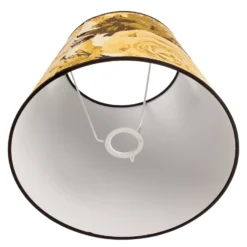 Pantalla de lámpara Sofia, altura 25 cm, estampado floral amarillo