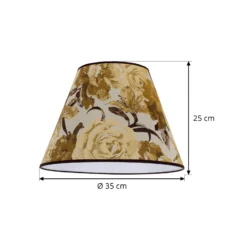Pantalla de lámpara Sofia, altura 25 cm, estampado floral amarillo