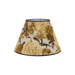 Pantalla de lámpara Sofia, altura 25 cm, estampado floral amarillo