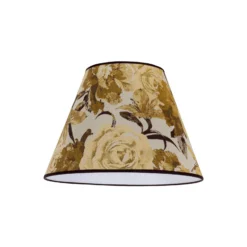 Pantalla de lámpara Sofia, altura 25 cm, estampado floral amarillo