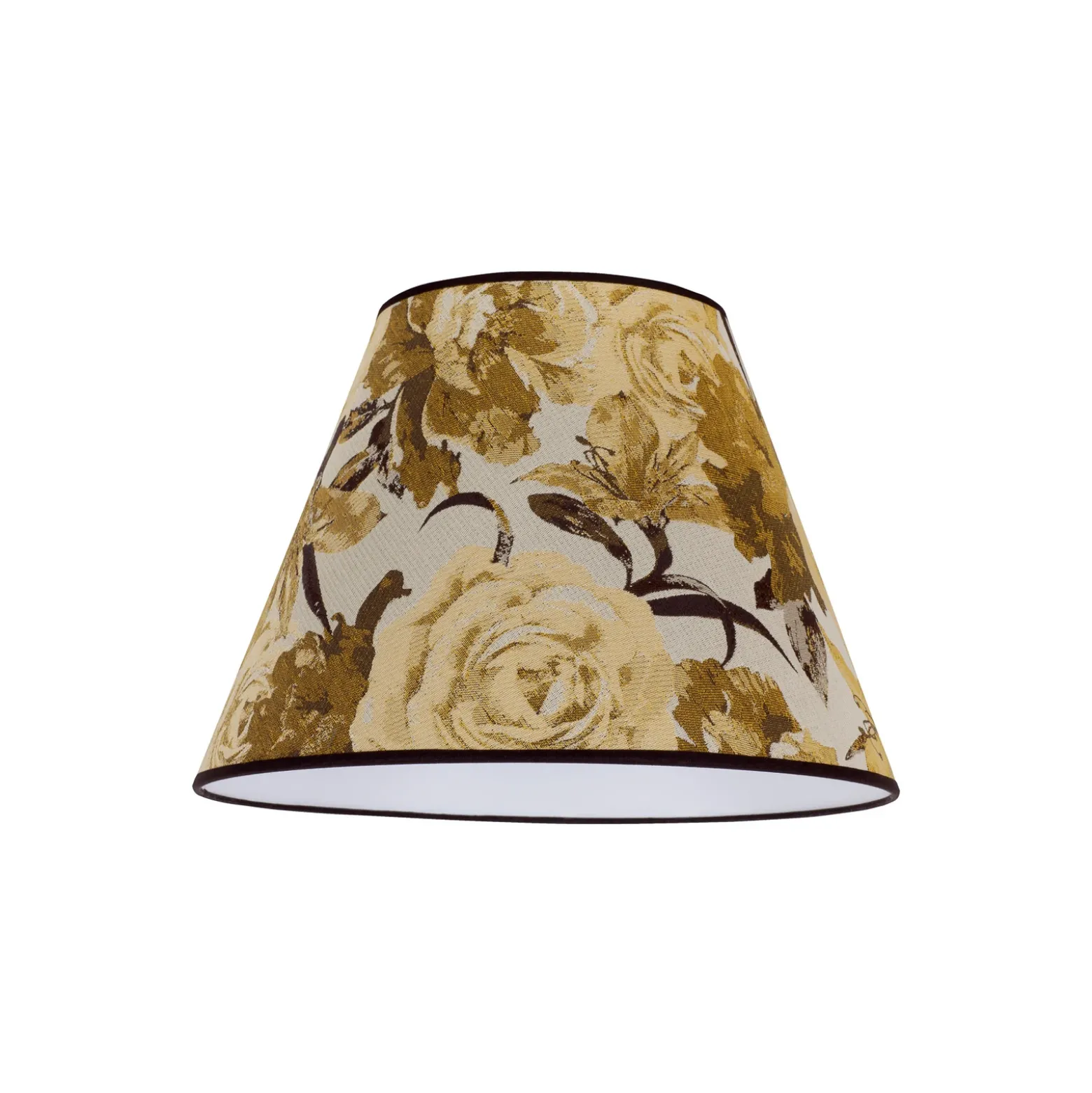 Pantalla de lámpara Sofia, altura 25 cm, estampado floral amarillo