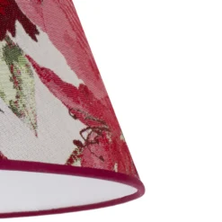 Pantalla de lámpara Sofia, altura 25 cm, estampado floral rojo