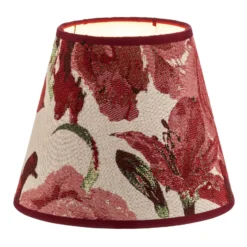 Pantalla de lámpara Sofia Altura 15,5 cm, estampado floral rojo