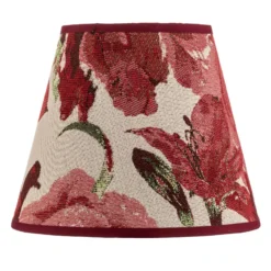Pantalla de lámpara Sofia Altura 15,5 cm, estampado floral rojo
