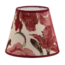 Pantalla de lámpara Sofia Altura 15,5 cm, estampado floral rojo
