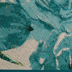 Pantalla de lámpara Sofia, altura 31 cm, estampado floral turquesa
