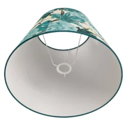 Pantalla de lámpara Sofia, altura 31 cm, estampado floral turquesa