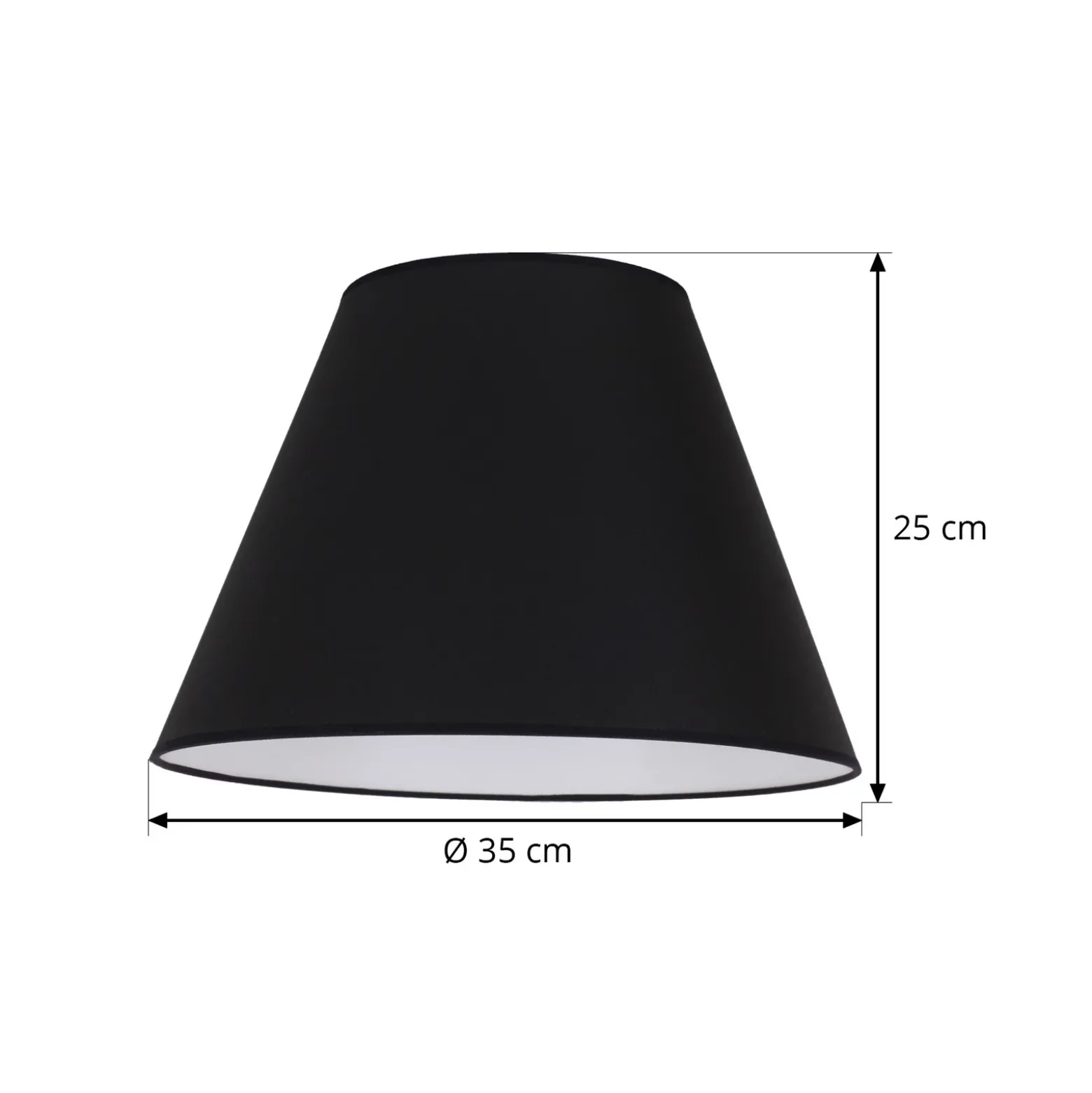 Pantalla de lámpara Sofia Altura 25 cm, blanco/negro