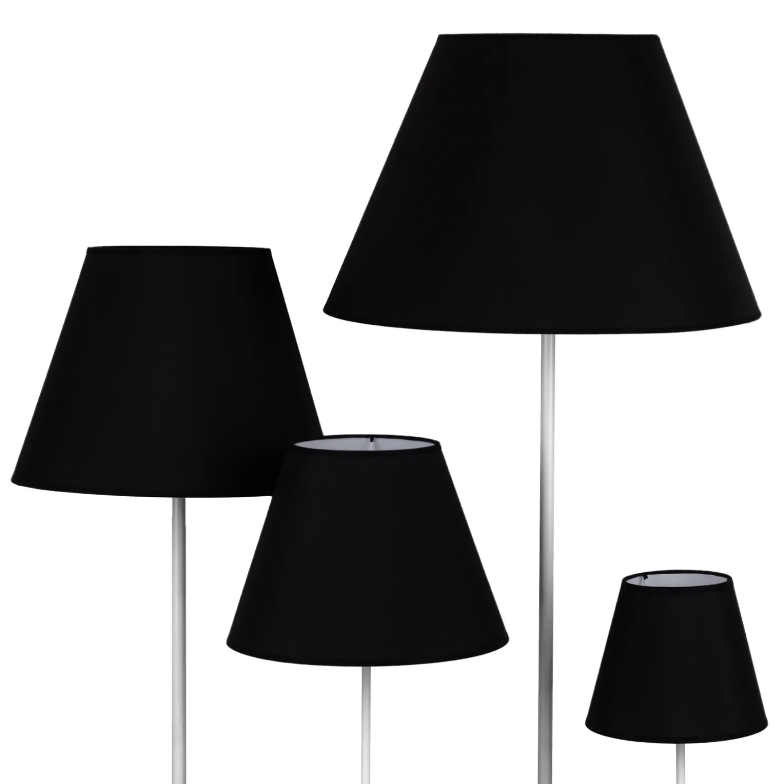 Pantalla de lámpara Sofia Altura 25 cm, blanco/negro