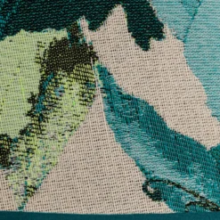 Pantalla de lámpara Sofia, altura 25 cm, estampado floral turquesa