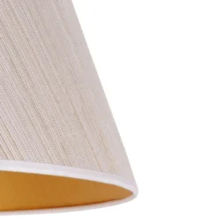 Pantalla de lámpara Sofia Altura 21 cm, rayas blancas/doradas