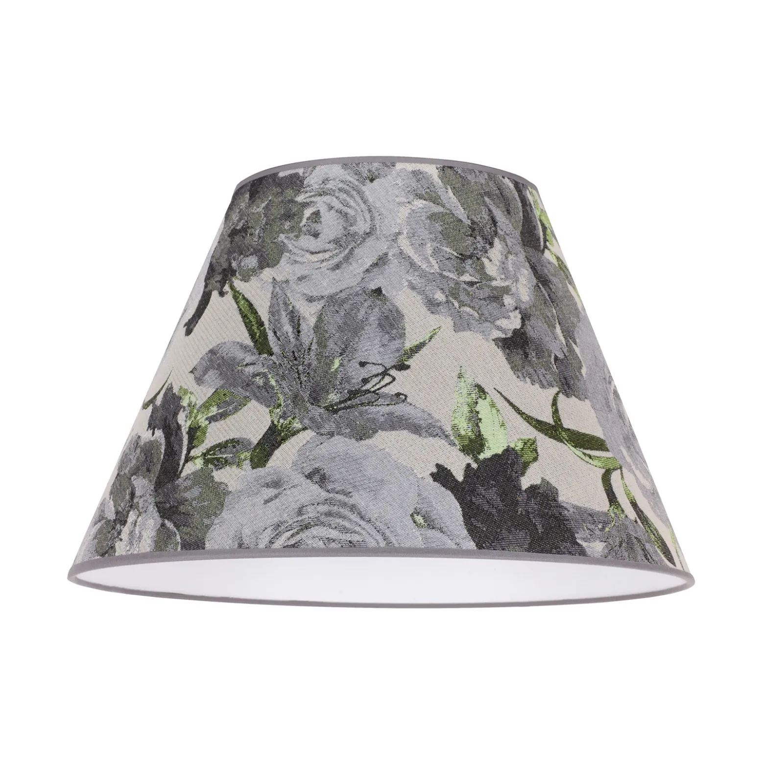 Pantalla de lámpara Sofia Altura 31 cm, estampado floral gris