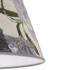 Pantalla de lámpara Sofia Altura 31 cm, estampado floral gris