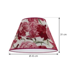 Pantalla de lámpara Sofia, altura 31 cm, estampado floral rojo