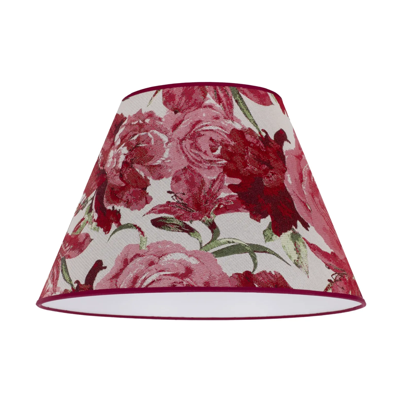 Pantalla de lámpara Sofia, altura 31 cm, estampado floral rojo
