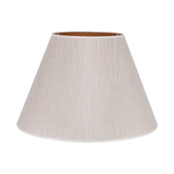 Pantalla de lámpara Sofia Altura 31 cm, rayas blancas y doradas