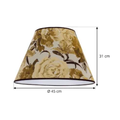 Pantalla de lámpara Sofia, altura 31 cm, estampado floral amarillo