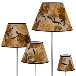 Pantalla de lámpara Sofia, altura 31 cm, estampado floral amarillo