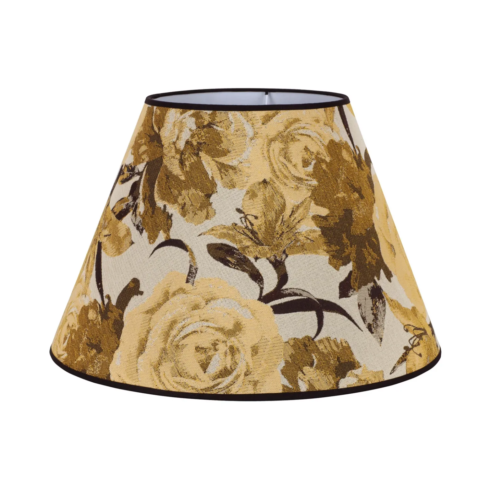 Pantalla de lámpara Sofia, altura 31 cm, estampado floral amarillo