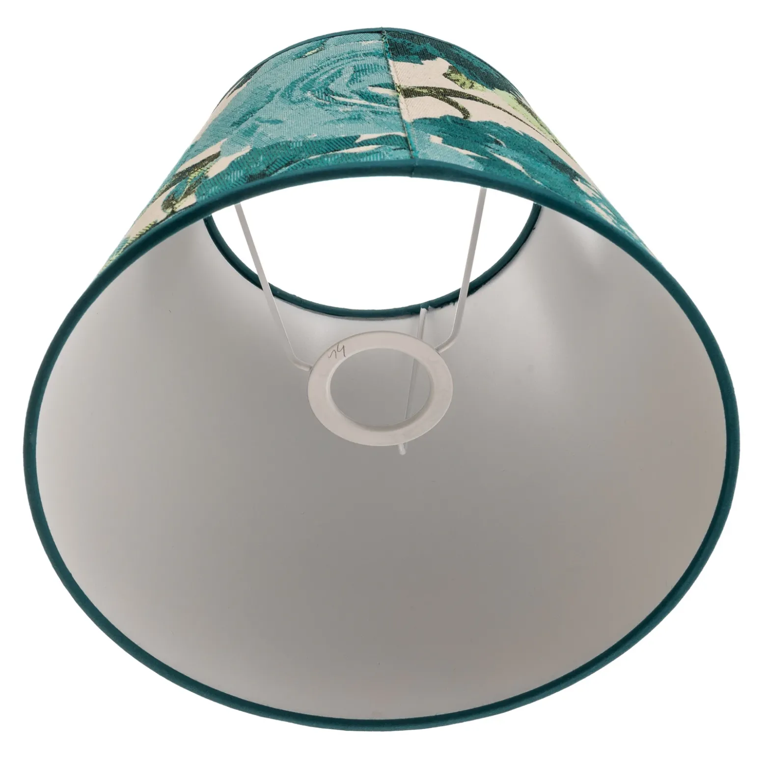 Pantalla de lámpara Sofia, altura 21 cm, estampado floral turquesa