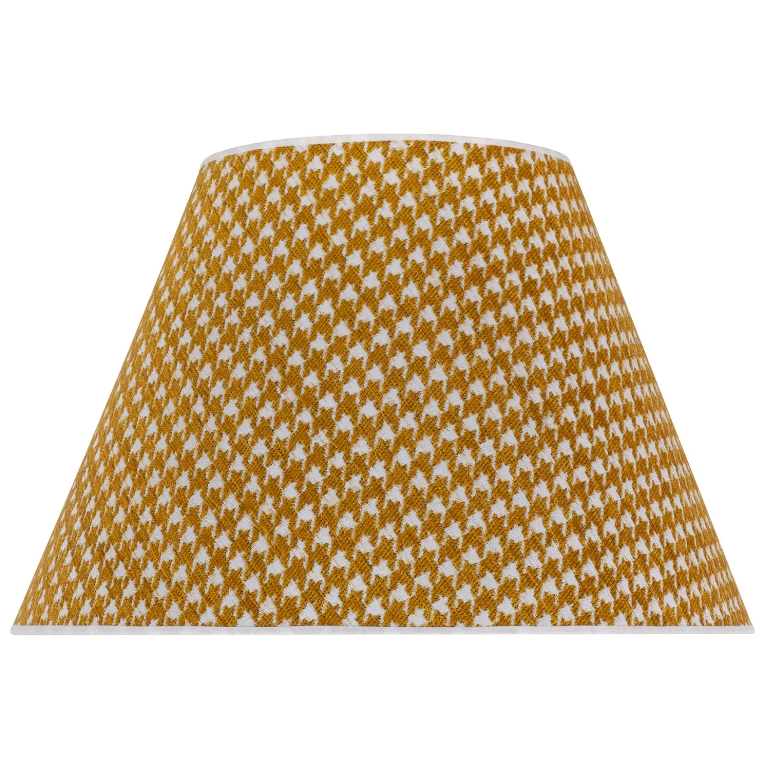 Pantalla de lámpara Sofia 25 cm, estampado de pata de gallo amarillo