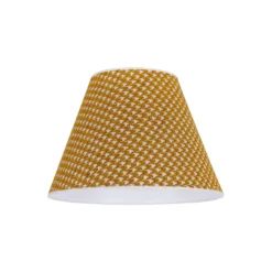 Pantalla de lámpara Sofia 25 cm, estampado de pata de gallo amarillo