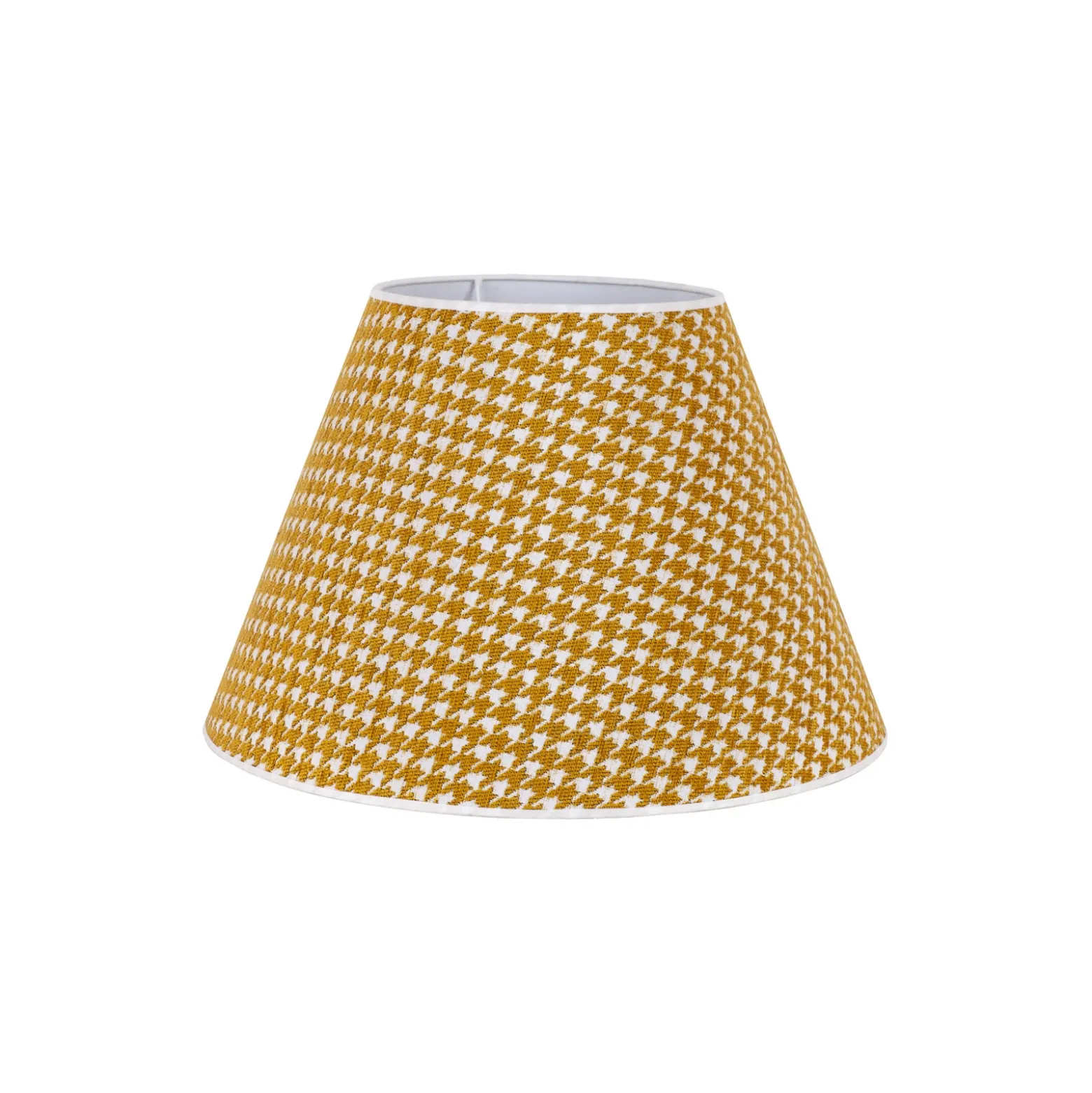 Pantalla de lámpara Sofia 25 cm, estampado de pata de gallo amarillo