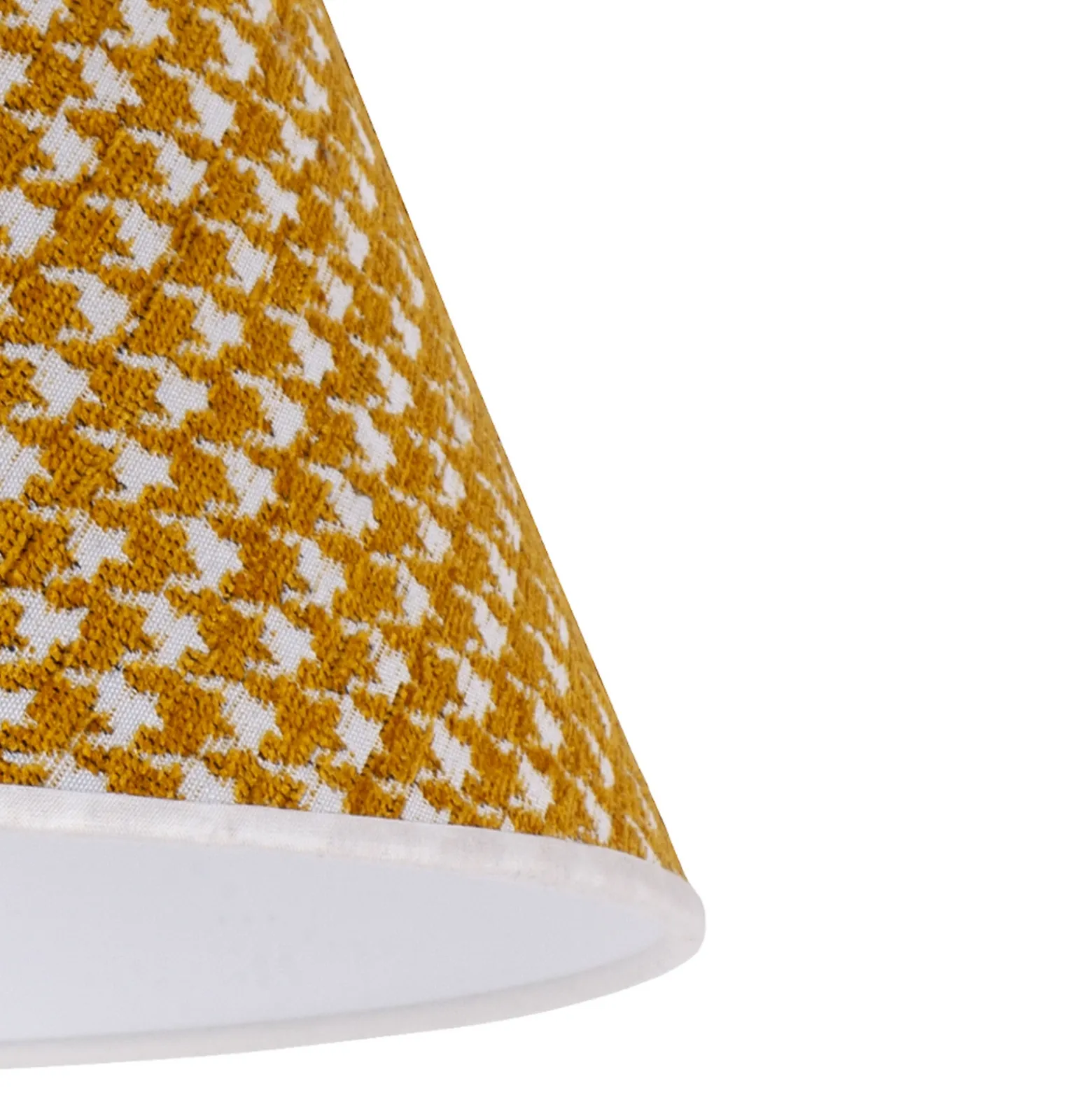 Pantalla de lámpara Sofia 25 cm, estampado de pata de gallo amarillo