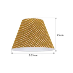 Pantalla de lámpara Sofia 25 cm, estampado de pata de gallo amarillo