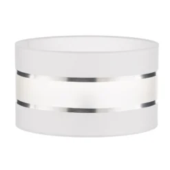 Pantalla Helen E27 Ø35/Altura20cm blanco/plateado
