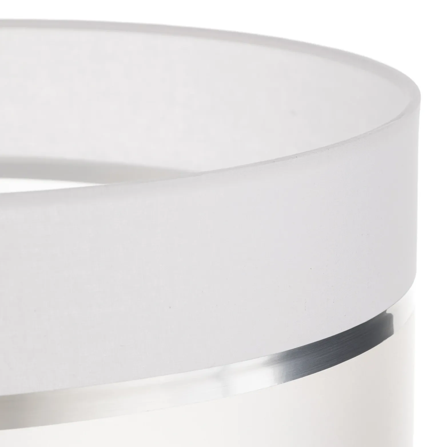 Pantalla Helen E27 Ø35/Altura20cm blanco/plateado