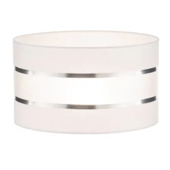 Pantalla Helen E27 Ø35/Altura20cm blanco/plateado