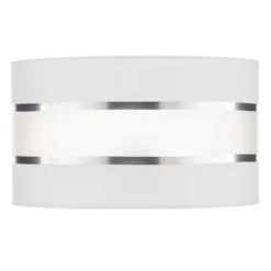 Pantalla Helen E27 Ø35/Altura20cm blanco/plateado