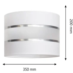 Pantalla Helen E27 Ø35/Altura20cm blanco/plateado