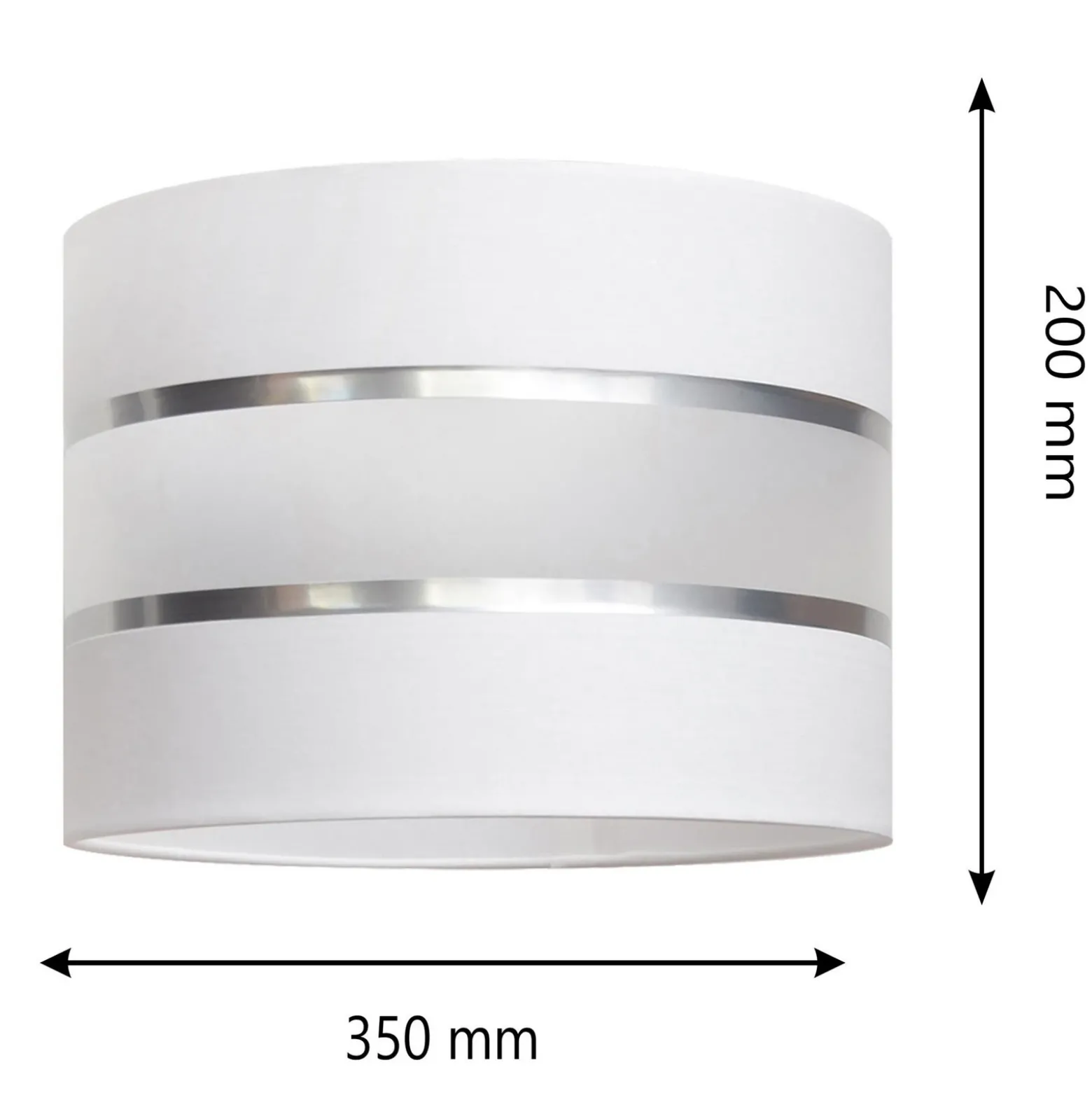 Pantalla Helen E27 Ø35/Altura20cm blanco/plateado