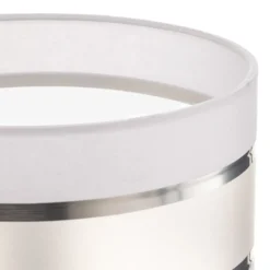 Pantalla Helen E27 Ø25/altura 15 cm blanco/plateado