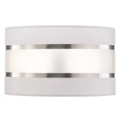 Pantalla Helen E27 Ø25/altura 15 cm blanco/plateado