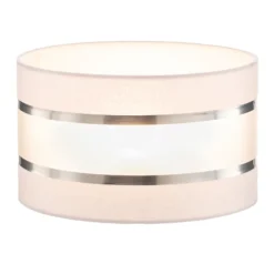 Pantalla Helen E27 Ø25/altura 15 cm blanco/plateado