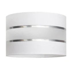 Pantalla Helen E27 Ø25/altura 15 cm blanco/plateado