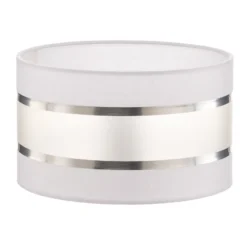 Pantalla Helen E27 Ø25/altura 15 cm blanco/plateado