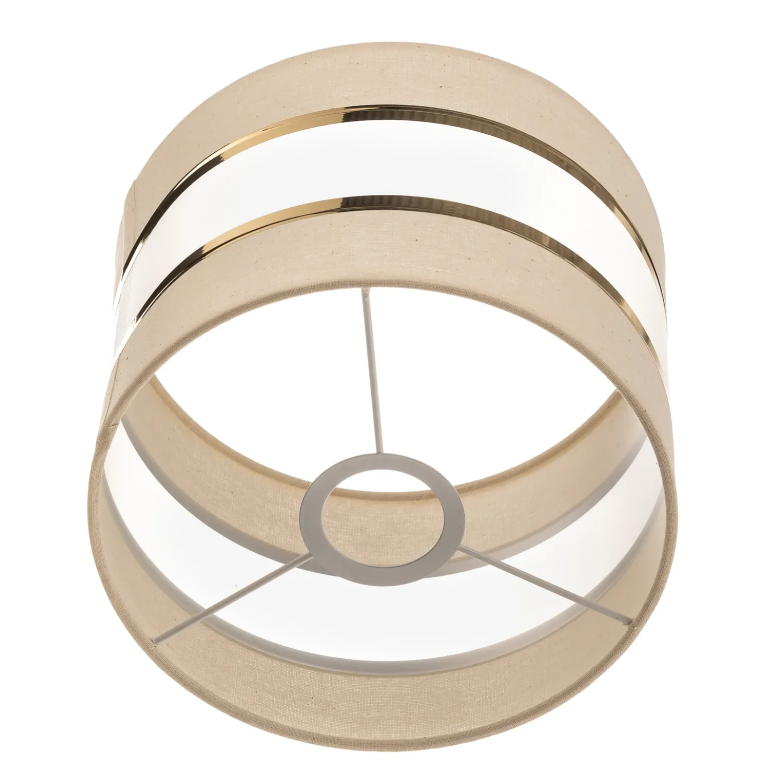 Pantalla Helen E27 Ø20/Altura15cm crudo/dorado