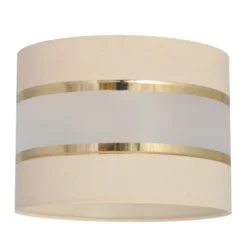 Pantalla Helen E27 Ø20/Altura15cm crudo/dorado