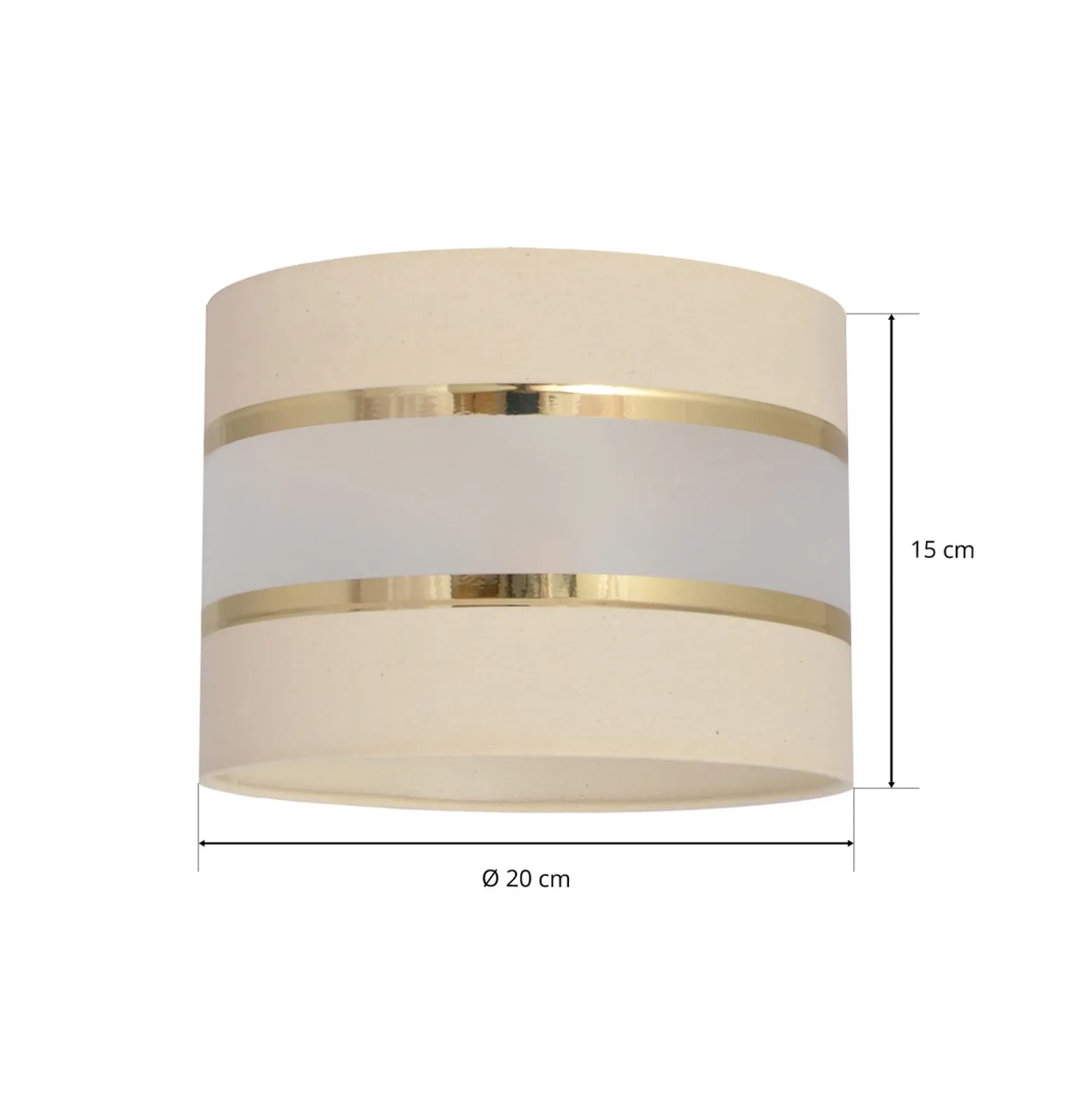Pantalla Helen E27 Ø20/Altura15cm crudo/dorado