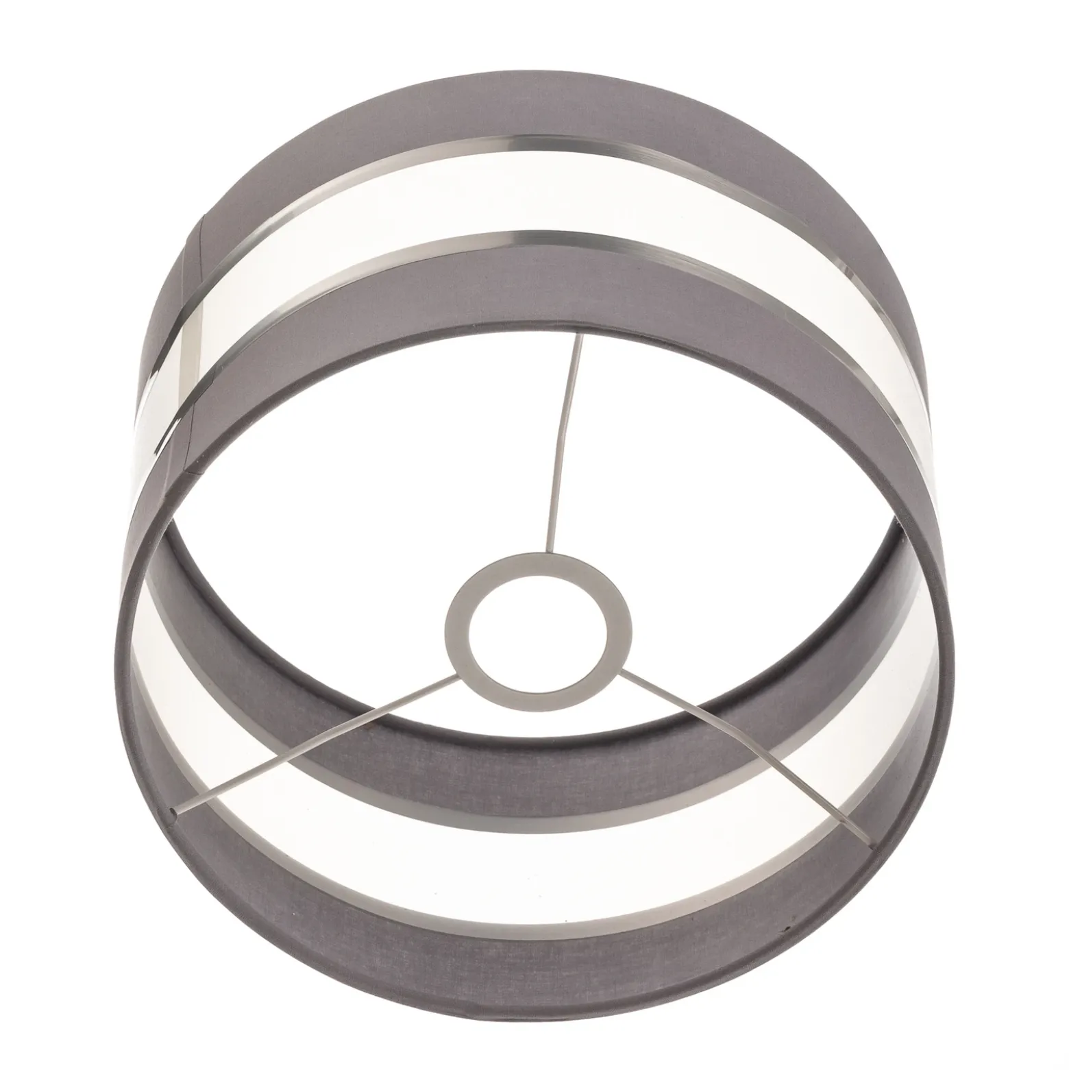 Pantalla Helen E27 Ø25/altura 15 cm gris/plateado