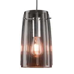 Pantalla Paulmann Drio, gris humo, Ø 15,2 cm, cristal